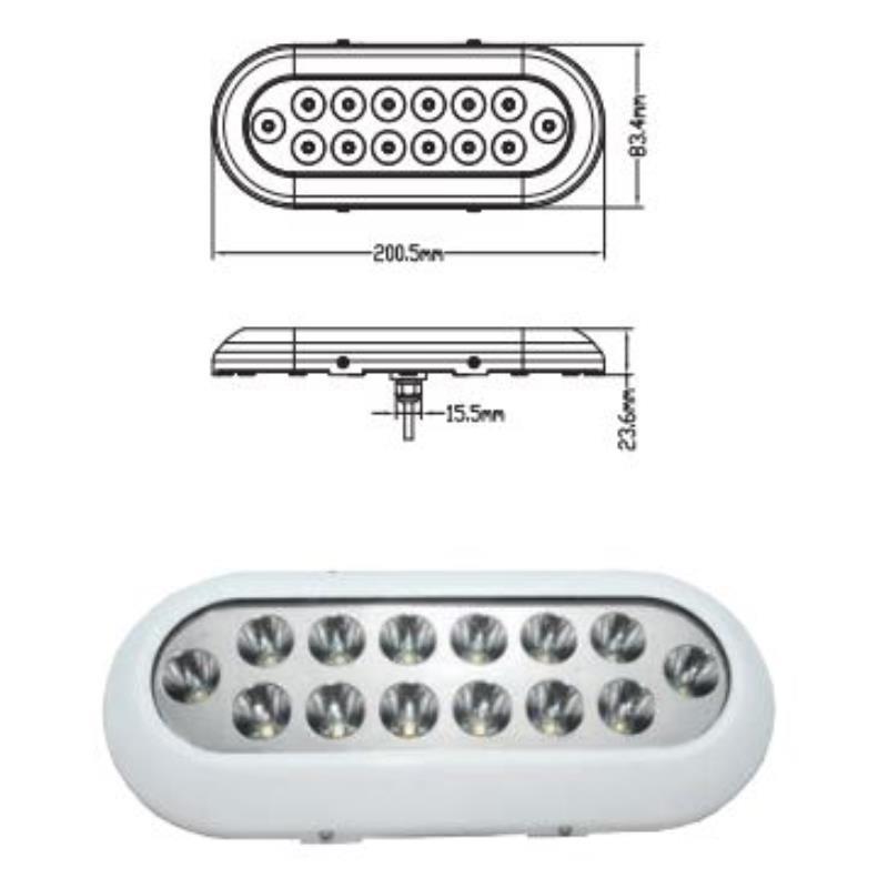 LED Unterwasserscheinwerfer, Modell mit 14x 3W LED
