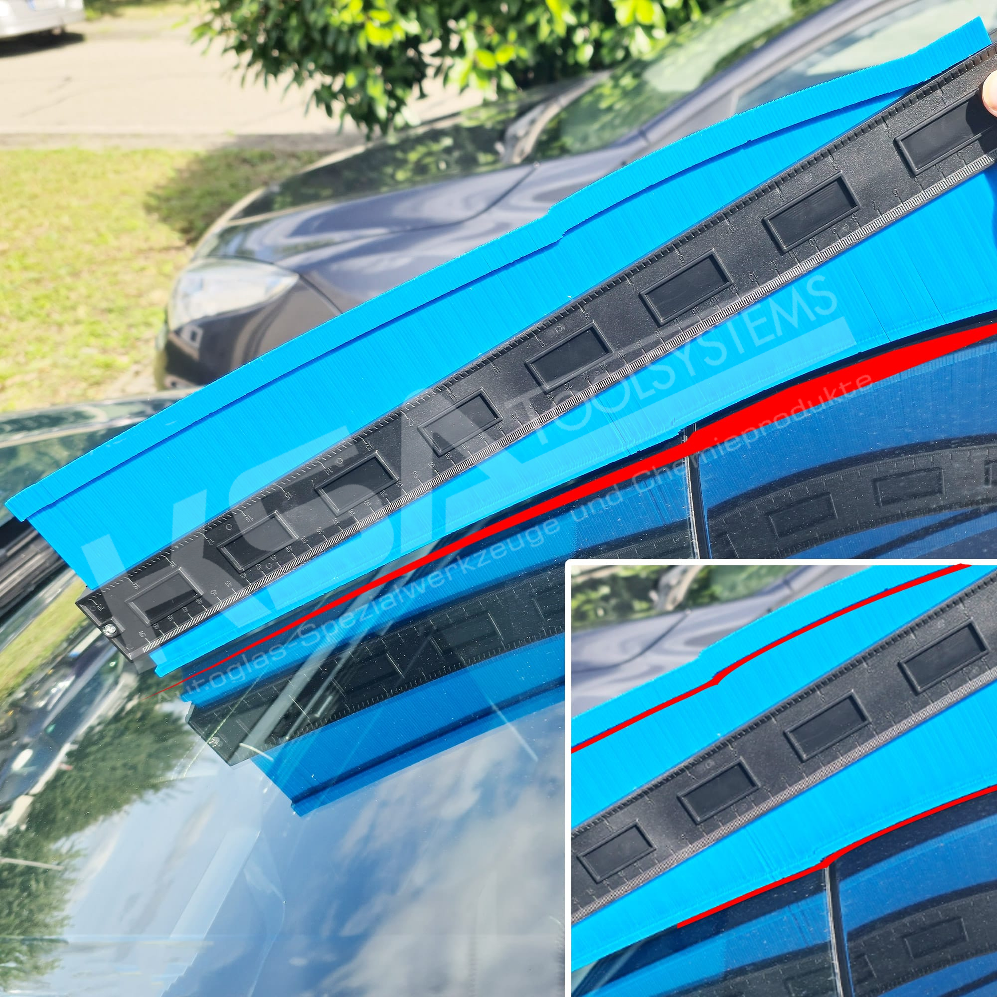 Autoglas Windschutzscheiben Passform-Schablone 50 cm – Bild 2